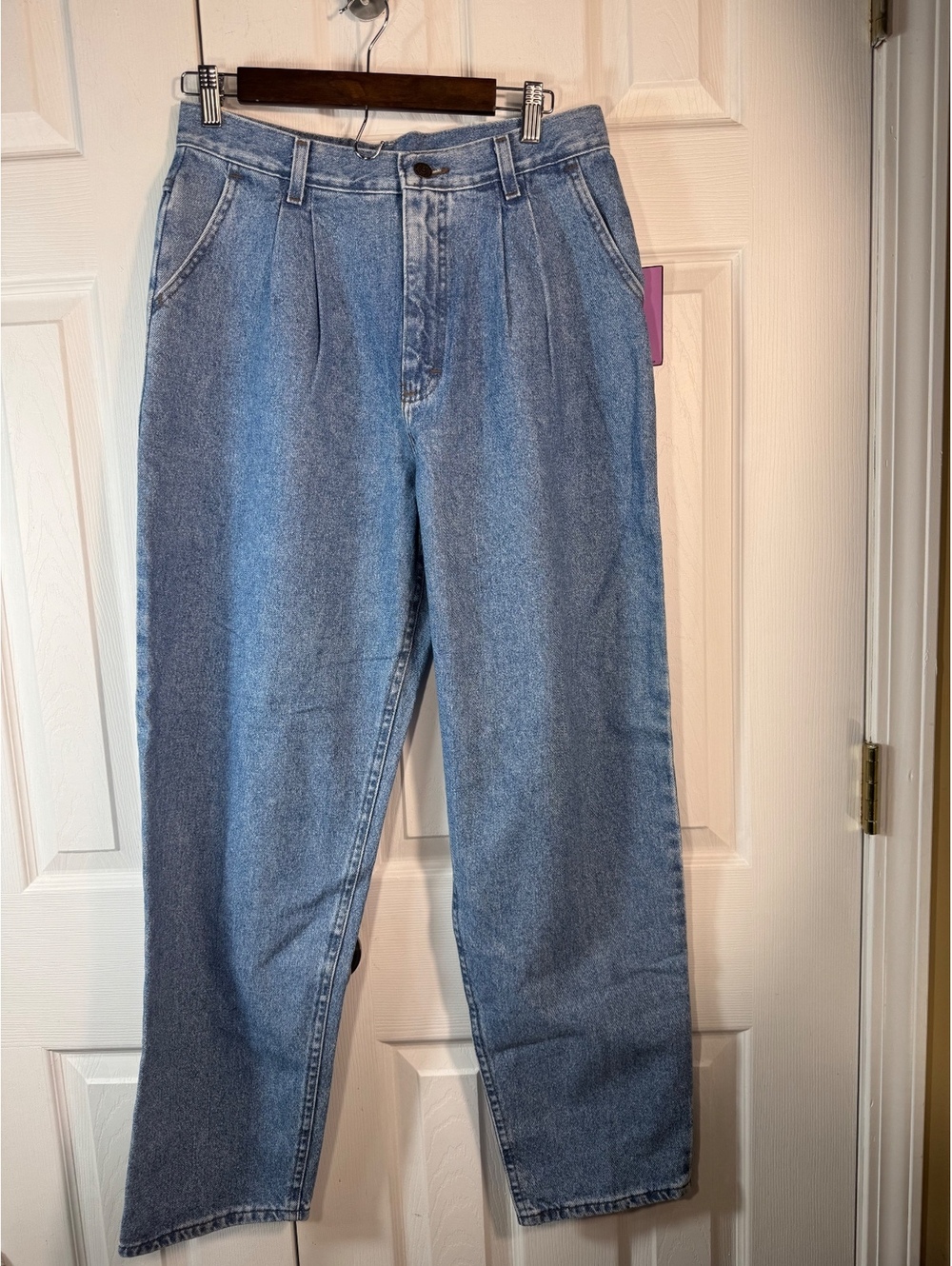 Lee Pleated Light Blue Denim Jeans Size 12